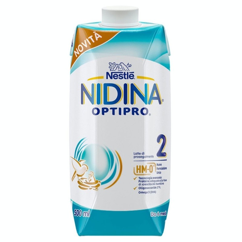 Nidina 2
optipro
latte liquido
E' indicato per l'alimentazione del lattante a partire da 6 mesi di vita