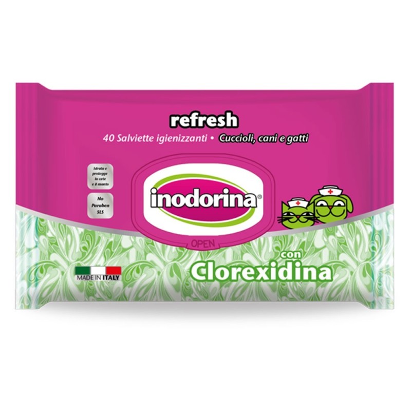 Inodorina Refresh chlorhexidine 40 Sanitizing wipes