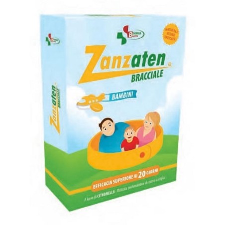 Zanzaten
bracciale
bambini
efficacia superiore ai 20 giorni
a base di citronella