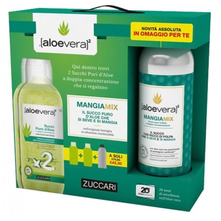 Aloevera
Succo puro d'Aloe
a doppia concentrazione
con polpa naturale