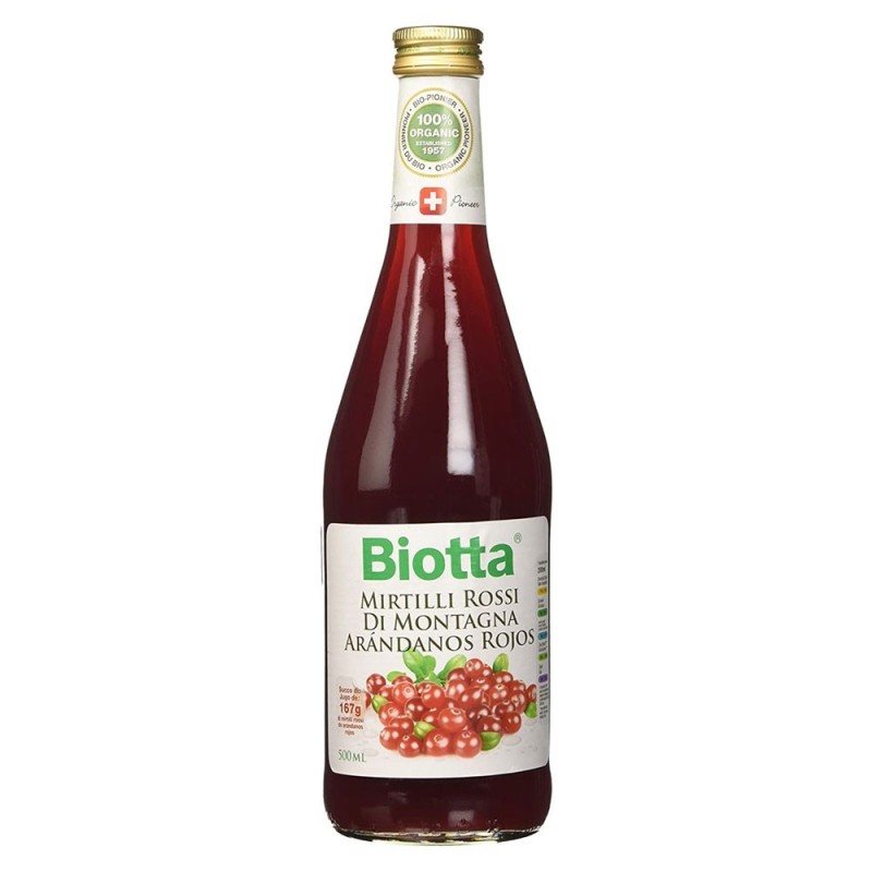 Biotta
succo mirtillo rosso
di montagna
Bottiglia da 500 ml