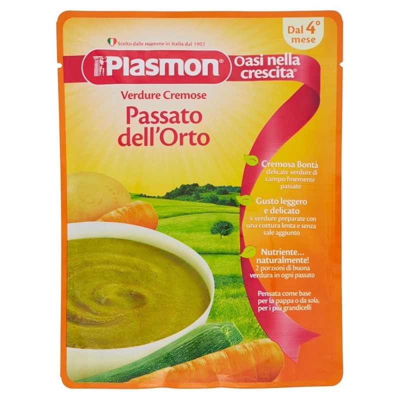 Plasmon
Passato dell'orto
verdure cremose
dal 4° mese
busta da 180 g