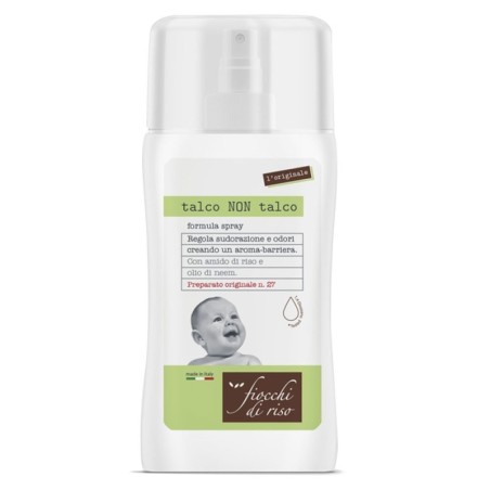 Fiocchi Di Riso
Talco Non Talco
Regola sudorazione e odori creando un aroma-barriera
con amido di riso e olio di meem