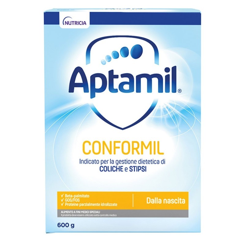 Aptamil
Conformil
indicato per la gestione dietetica di coliche e stipsi
dalla nascita 0 mesi+