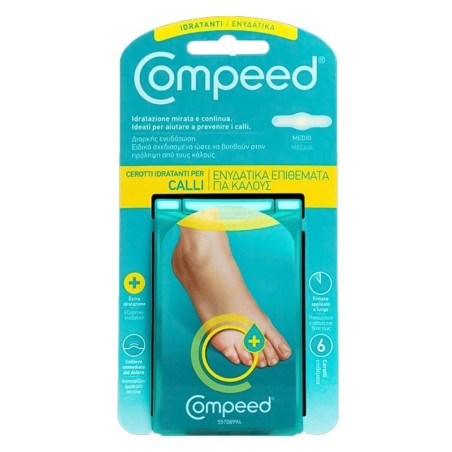 Compeed
Cerotti idratanti per
Calli
idratazione mirata e continua
Astuccio da 6 pezzi