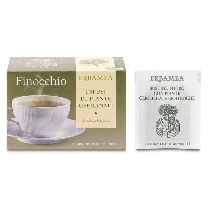Erbamea
Finocchio
Infusi di piante officinali
Confezione da 20 bustine filtro monodose