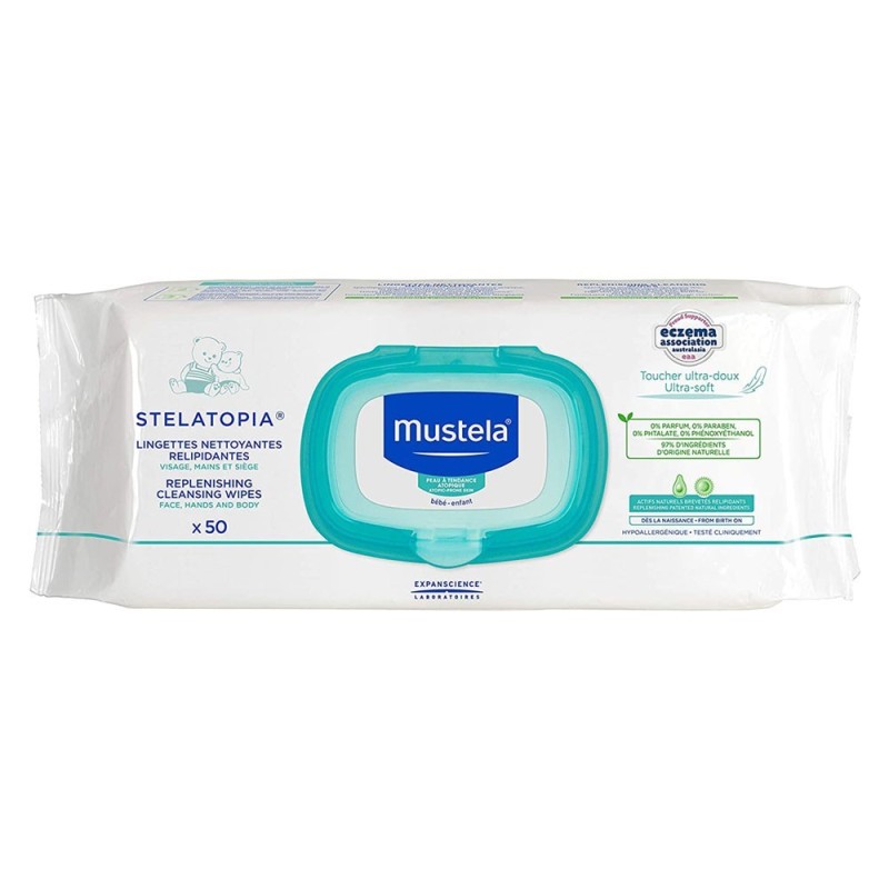 Mustela
stelatopia
salviette detergenti relipidanti
Confezione da 50 pezzi