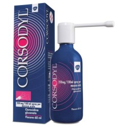 Corsodyl
200 mg/100 ml spray per mucosa orale
clorexidina gluconato
Flacone da 60 ml