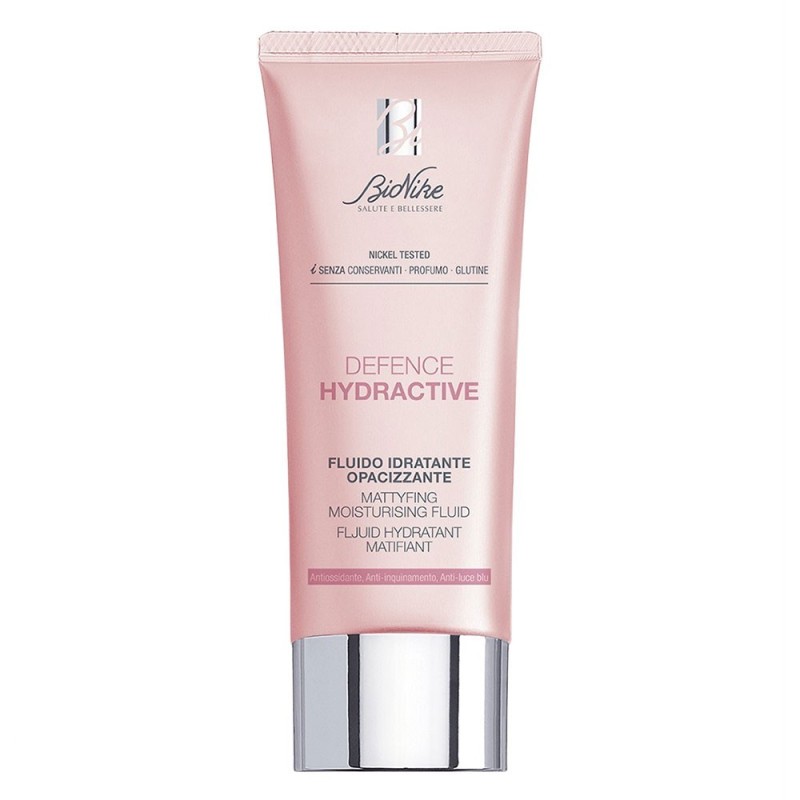 BioNike
Defence
hydractive
fluido idratante opacizzante
Trattamento idratante e detossinante dalla texture setosa e leggera