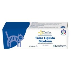 Dicofarm
talco liquido
arricchito con vitamina E e Vitamina F
uso esterno
tubo da 100 ml