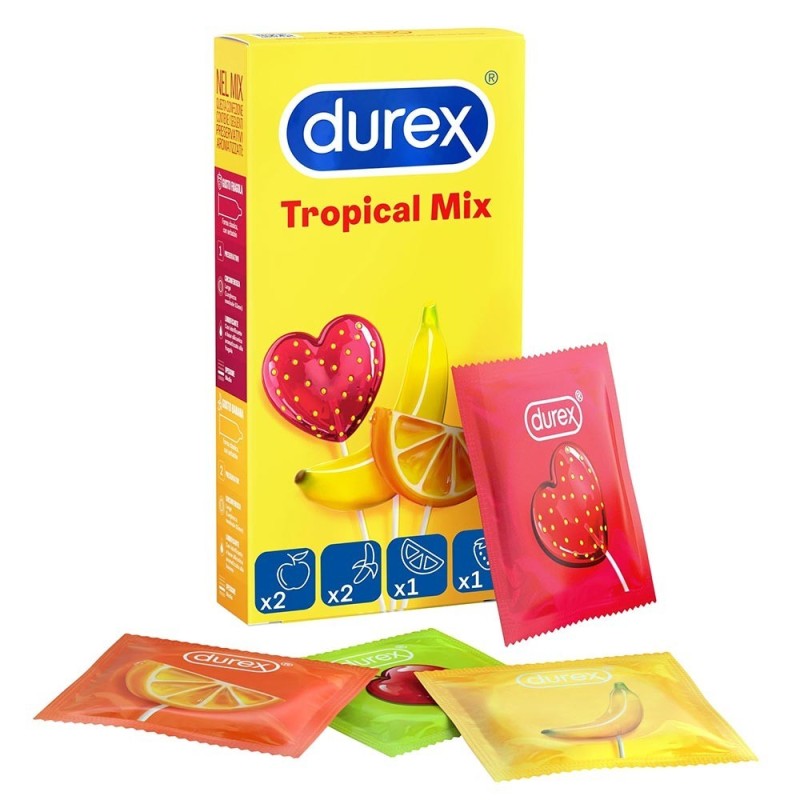 Durex
tropical mix
profilattici
colorati ed aromatizzati per un extra divertimento