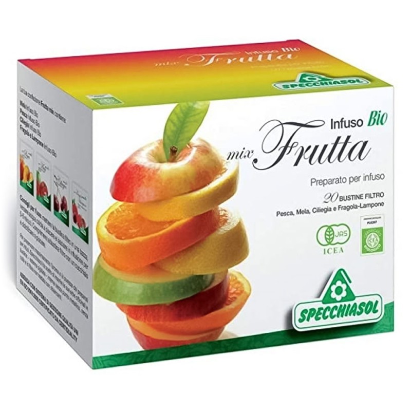 mix Frutta
Infuso bio
preparato per infuso
pesca, mela, ciliegia fragola-lampone
Confezione 20 Filtri Mix