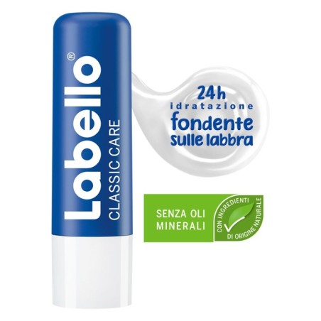 Labello
classic care
con burro di karité e oli naturali
24 h idratazione fondente sulle labbra
