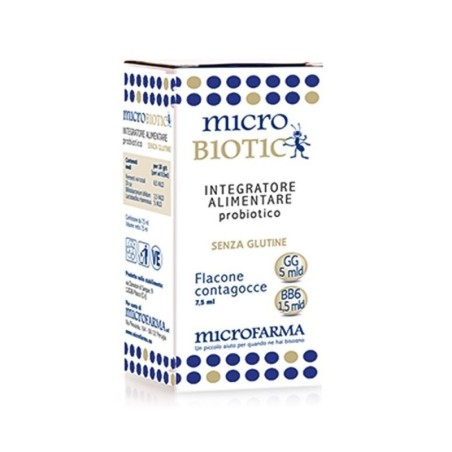 Micro Biotic
gocce
Integratore alimentare probiotico
senza glutine
Flacone contagocce da 7,5 ml