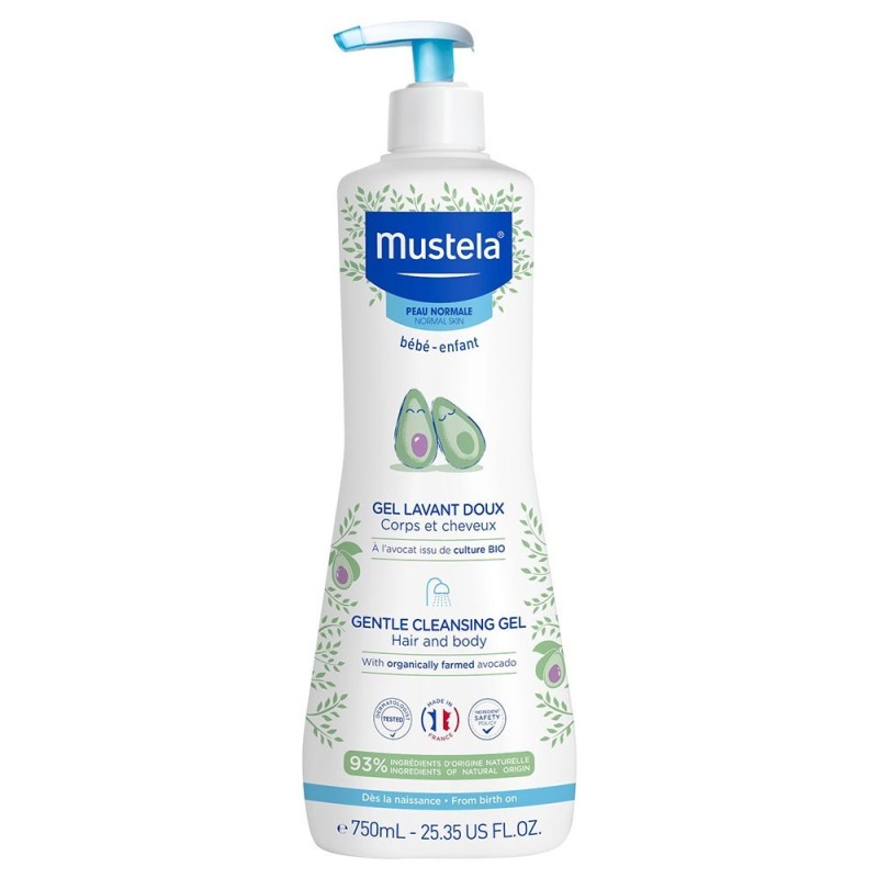 Mustela
detergente delicato
corpo e capelli
con Avocado BIO
flacone da 750 ml