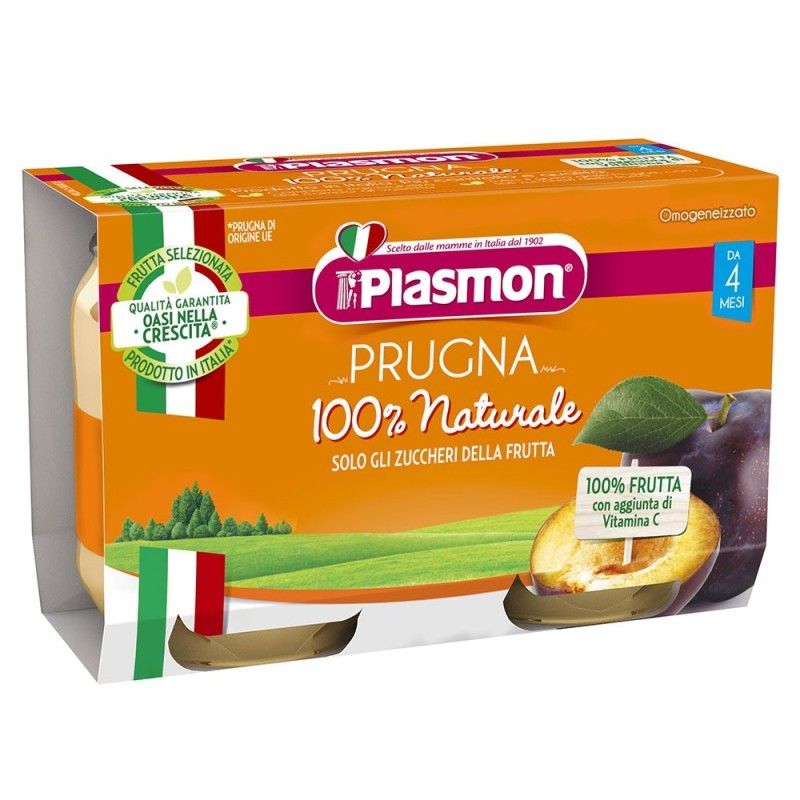 Plasmon
omogeneizzato
prugna
100% naturale
4 mesi+
confezione 2 vasetti da 104 g