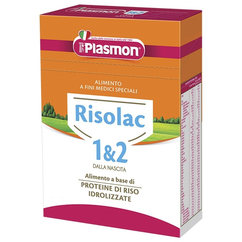 Plasmon
risolac 1&2
dalla nascita
alimento a fini medici speciali a base di proteine di riso idrolizzate
confezione da 350 g