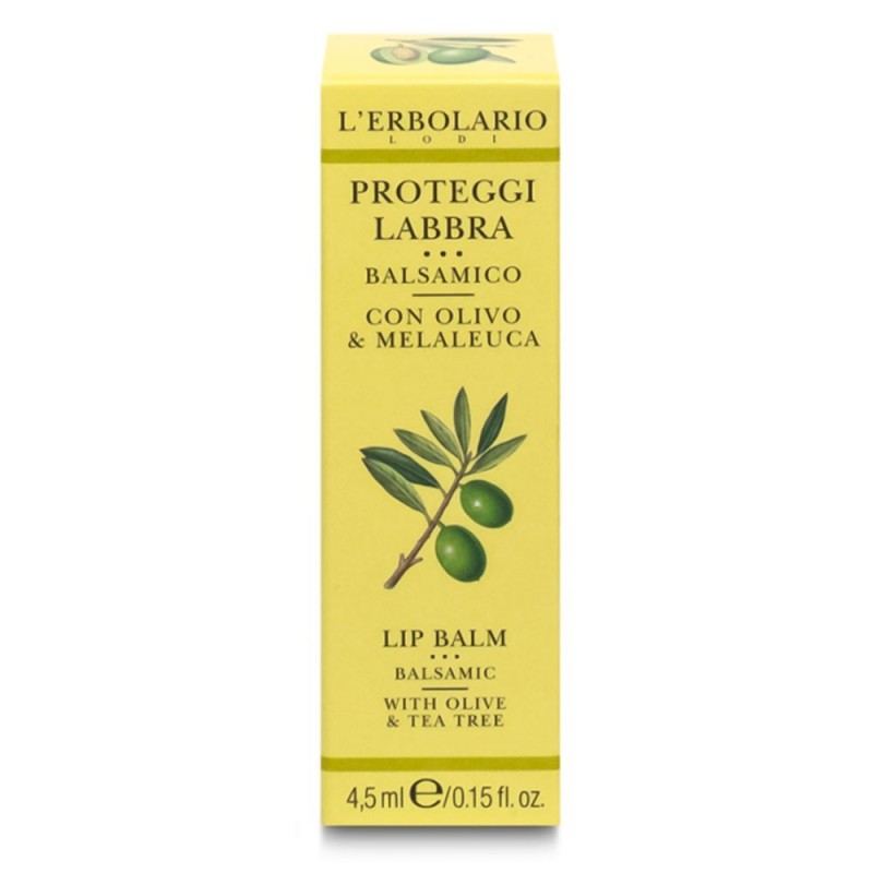 L'Erbolario
proteggi labbra
balsamico
Stick per le labbra protettivo All'Olivo e alla Melaleuca (Tea tree oil)
