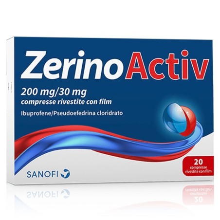 Zerinoactiv 200 mg + 30 mg 20 compresse indicato per il trattamento sintomatico della congestione nasale