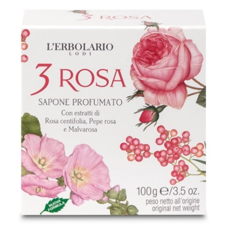 L'Erbolario
3 rosa
sapone profumato
Femminile e delicato per la detergenza quotidiana