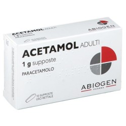 Acetamol
adulti
1 g supposte
paracetamolo
uso rettale
scatola da 10 supposte