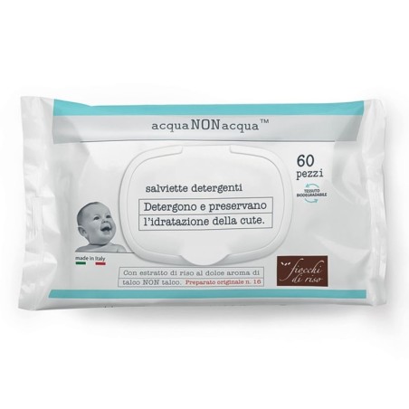 Acqua non acqua
salviette detergenti
detergono e preservano l'idratazione della cute.