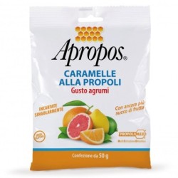 Apropos
caramelle alla propoli
Con Propoli M.E.D.
gusto agrumi (con ancora più succo di frutta)