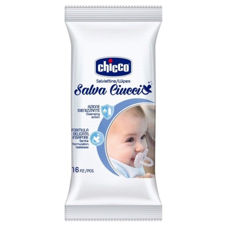 Chicco
salviettine
salva ciuccio
azione igienizzante
formula delicata insapore
confezione da 16 pezzi