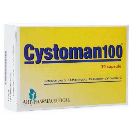 Cystoman100
Integratore alimentare di D-mannosio, Cranberry e Vitamina C
scatola da 30 capsule