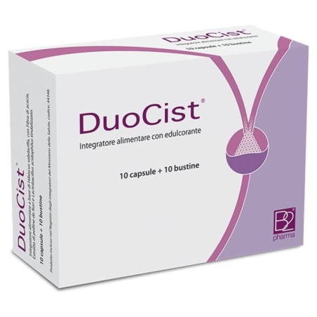 DuoCist
integratore alimentare
con edulcorante
confezione da 10 bustine + 10 capsule