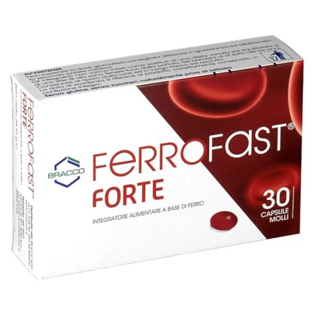 Ferrofast forte
integratore alimentare a base di ferro
scatola da 30 capsule molli