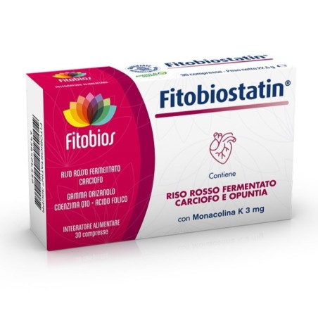 Fitobiostatin
Integratore alimentare riso rosso fermentato, carciofo e opuntia
Monacolina K 3 mg