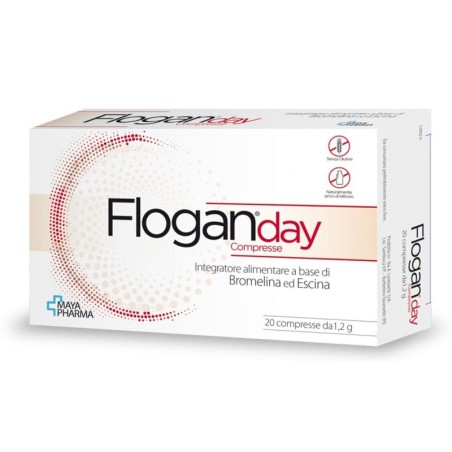 Floganday
Integratore alimentare a base di Bromelina ed Escina
senza lattosio, senza glutine
scatola 20 compresse da 1,2 G