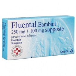 Fluental
bambini
250 mg + 100 mg supposte
paracetamolo, sobrerolo
uso rettale