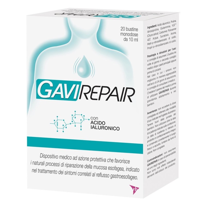 Gavirepair
con acido ialuronico
Dispositivo medico ad azione protettiva