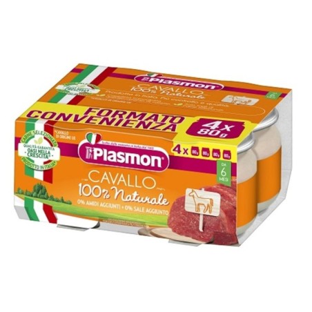 Plasmon
Omogeneizzato
Cavallo
100% naturale
6 mesi+
Confezione 4 vasetti da 80 g