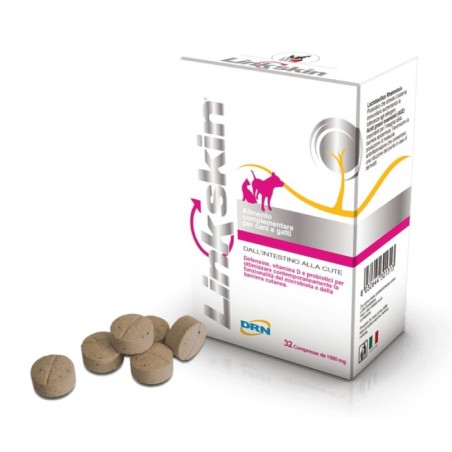 Linkskin
Alimento complementare per cani e gatti
Dall'intestino alla cute