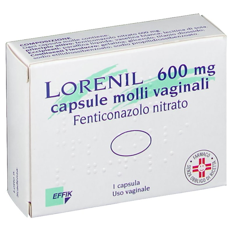Lorenil
600 mg capsula molli vaginale
fenticonazolo nitrato
uso vaginale