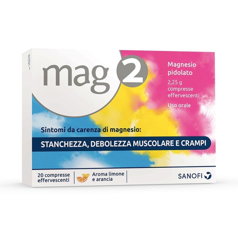 Mag 2
magnesio pidolato
sintomi da carenza di magnesio: stanchezza, debolezza muscolare e crampi.