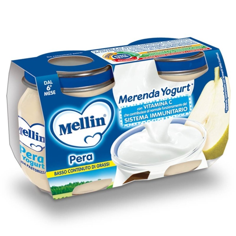 Mellin
merenda yogurt
pera
con vitamina C che contribuisce al normale funzionamento del sistema immunitario