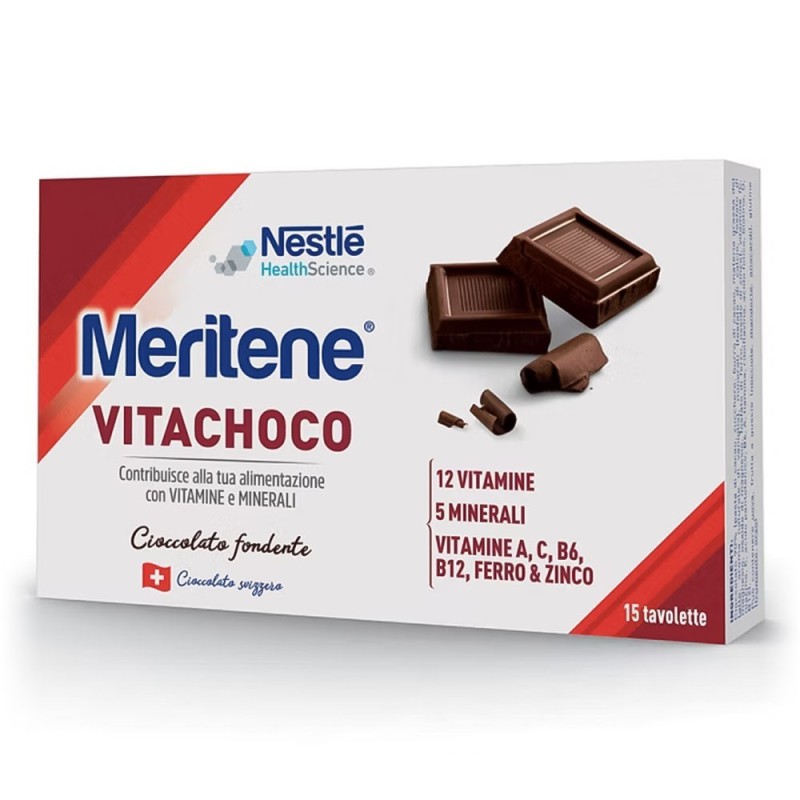 Meritene
Vitachoco
cioccolato fondente
contribuisce alla tua alimentazione con vitamine e minerali
