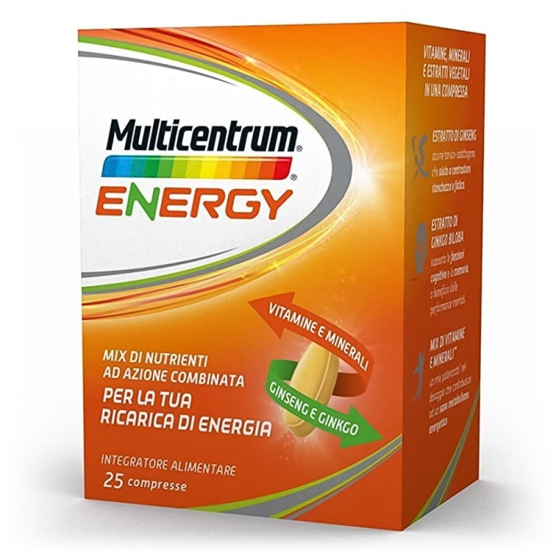 Multicentrum
energy
mix di nutrienti ad azione combinata per la tua ricarica dio energia
