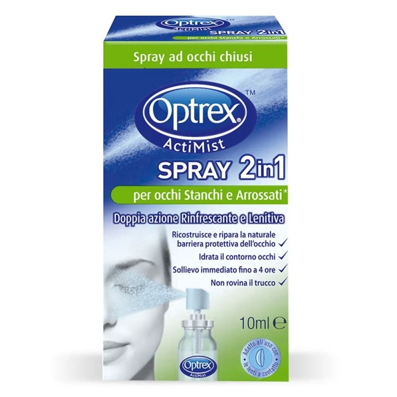 Optrex
actimist
spray 2in1
per occhi stanchi e arrossati
doppia azione rinfrescante e lenitiva