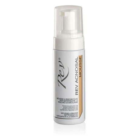 Rev acnosal
mousse
Schiuma a risciacquo per la detersione quotidiana o peeling domiciliare.