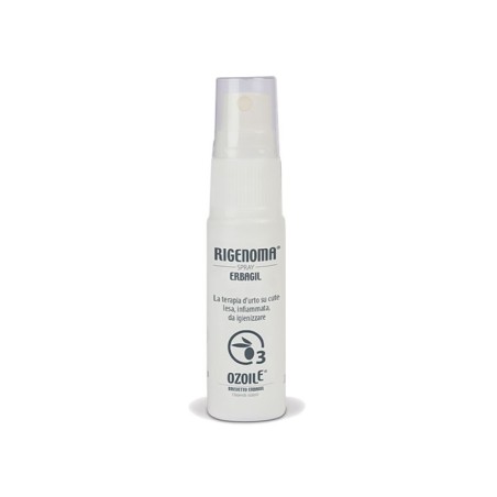 Erbagil
Rigenoma
La terapia d'urto cute lesa, infiammata, da igienizzare
OzoilE (ozonidi stabili)
flacone spray da 20 ml