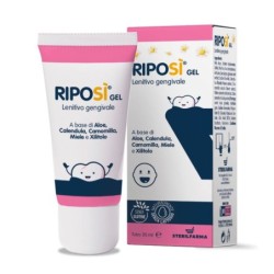 Riposì gel
lenitivo gengivale
a base di aloe, calendula, camomilla, miele e xilitolo
tubetto da 20 ml
