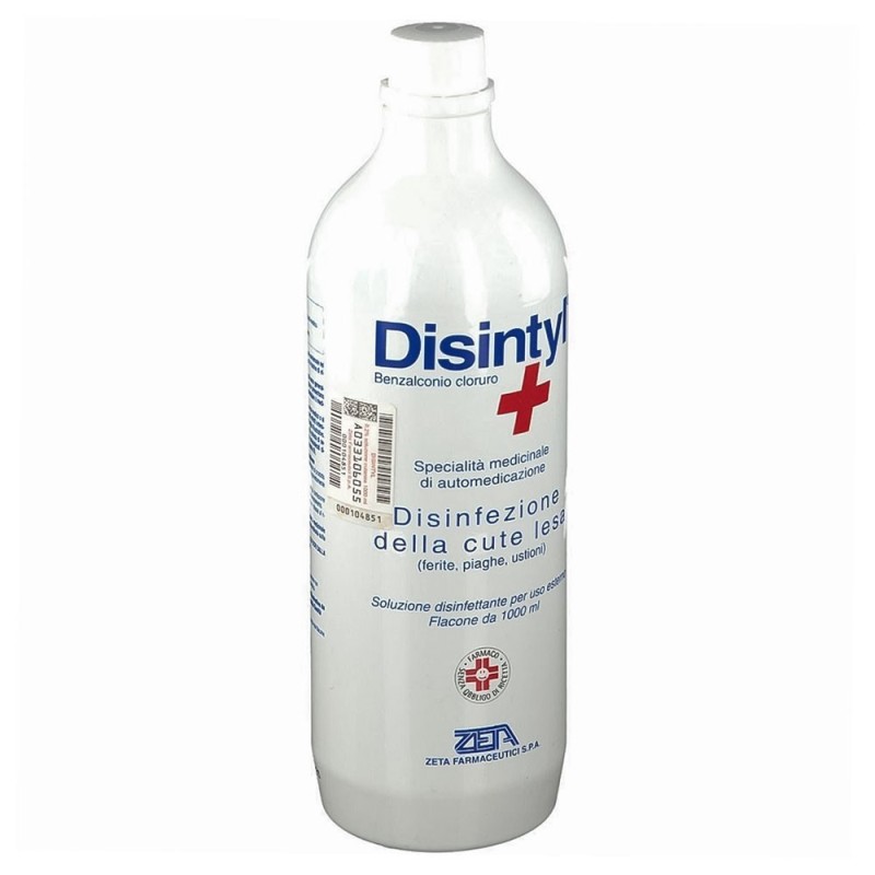 Disintyl
Disinfezione della cute lesa (ferite, piaghe, ustioni)
Benzalconio cloruro
specialità medicinale di automedicazione