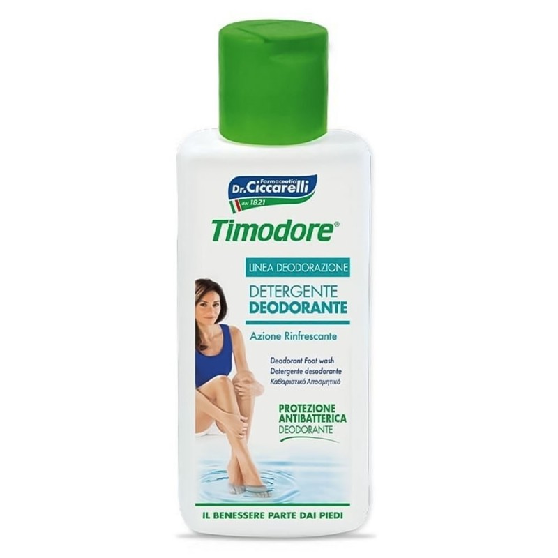 Timodore
detergente deodorante
azione rinfrescante
il benessere parte dai piedi