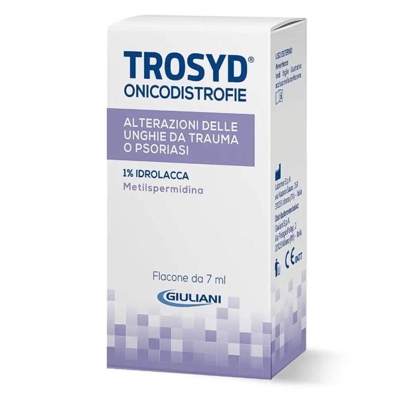 Trosyd
onicodistrofie
1% idrolacca | Metilspermidina
Alterazione delle unghie da trauma o psoriasi