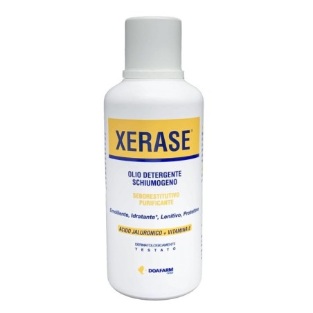 Xerase
olio detergente schiumogeno
seborestitutivo purificante
Emolliente, idratante, lenitivo, protettivo